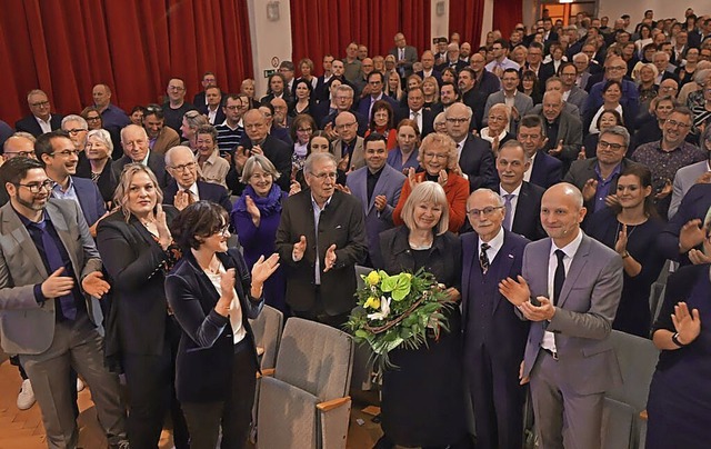 Peter Ohl, Brgermeister in Meerane na... Neujahrsempfang die Ehrenbrgerwrde.  | Foto: Andreas Kretschel