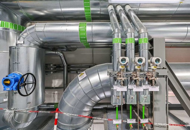 Detail des Wassserstoffkraftwerks in Leipzig  | Foto: Jan Woitas (dpa)