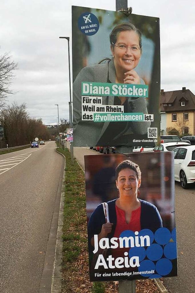 Viele Plakate zur OB-Wahl hngen entlang der Weiler Straen  | Foto: Ulrich Senf