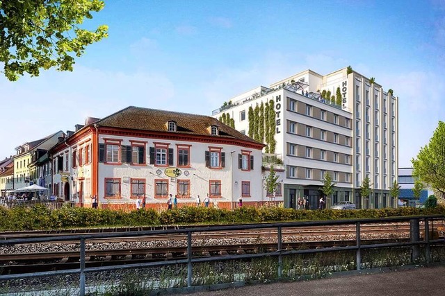 So knnte das neue Stadthotel am Bahnh...oll an den Plnen festgehalten werden.  | Foto: Copyright: Gehri SF Bau GmbH