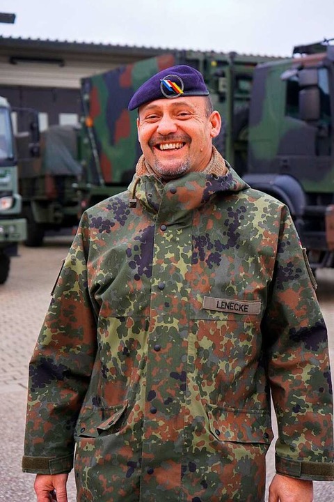Markus Lenecke ist Oberstabsfeldwebel ...sch-französischen Brigade in Müllheim.  | Foto: Lisa Petrich