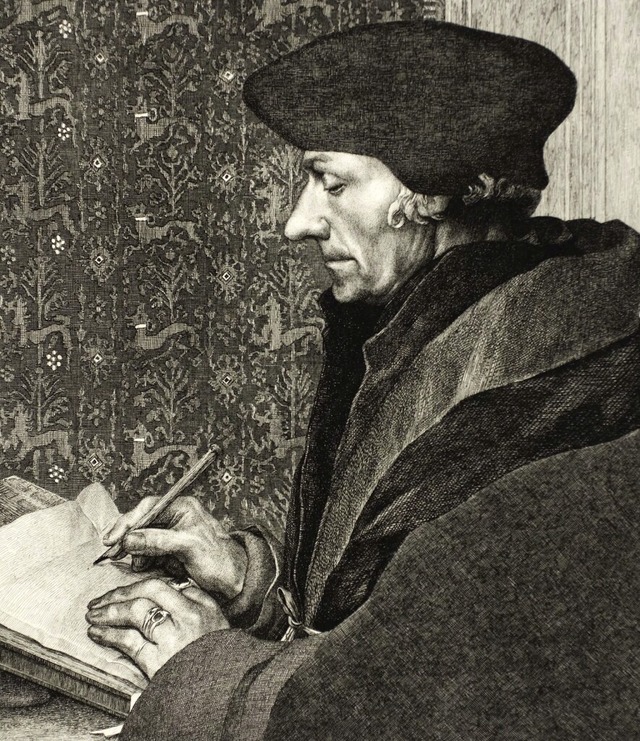 Erasmus von Rotterdam auf einer Darstellung aus dem 19. Jahrhundert  | Foto: IMAGO/H.Tschanz-Hofmann