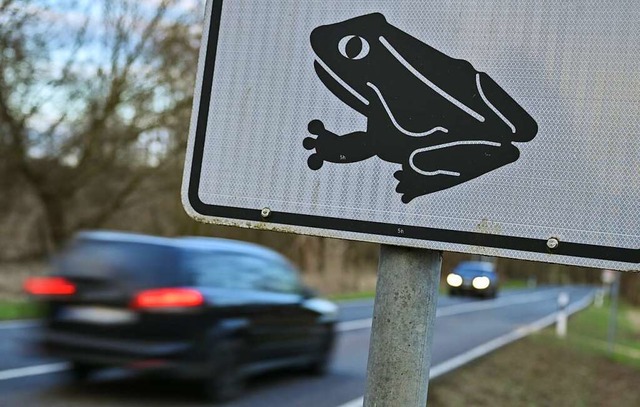 Verkehrsschilder sollen Autofahrer warnen.  | Foto: Patrick Pleul (dpa)
