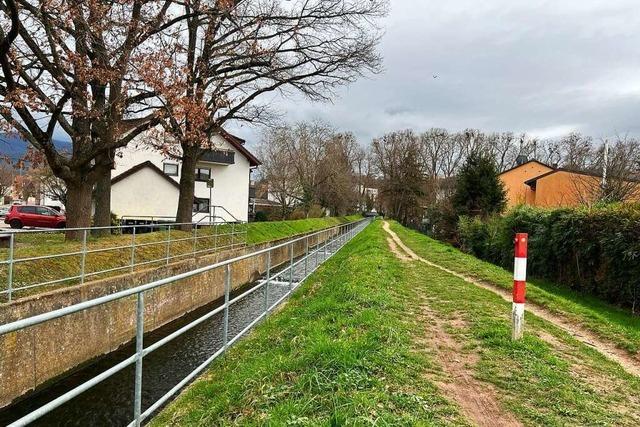 Wegsperrung in Mllheim wegen Damm-Bauarbeiten