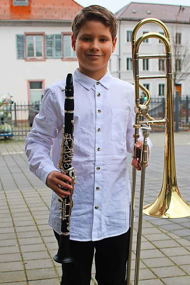 Alexander Kppersbusch spielt nicht nur Klarinette, sondern auch Posaune.  | Foto: Annika Sindlinger