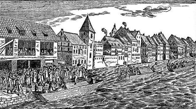 Die Schifflnde in Basel war einst ein Sammelpunkt fr Auswanderer.  | Foto: Archiv Bauckner