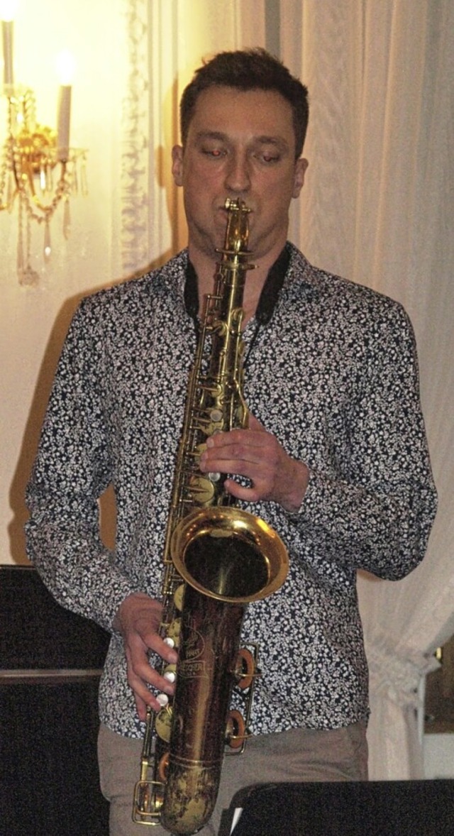 Saxofonist Malte Breuhaus gastierte mit seiner Jazzcombo im Kollegs-Festsaal.   | Foto: Karin Stckl-Steinebrunner