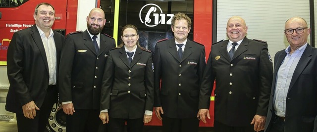 Ehrungen bei der Feuerwehr Mahlberg: B... Obergfll, Brgermeister Dietmar Benz  | Foto: Sandra Decoux