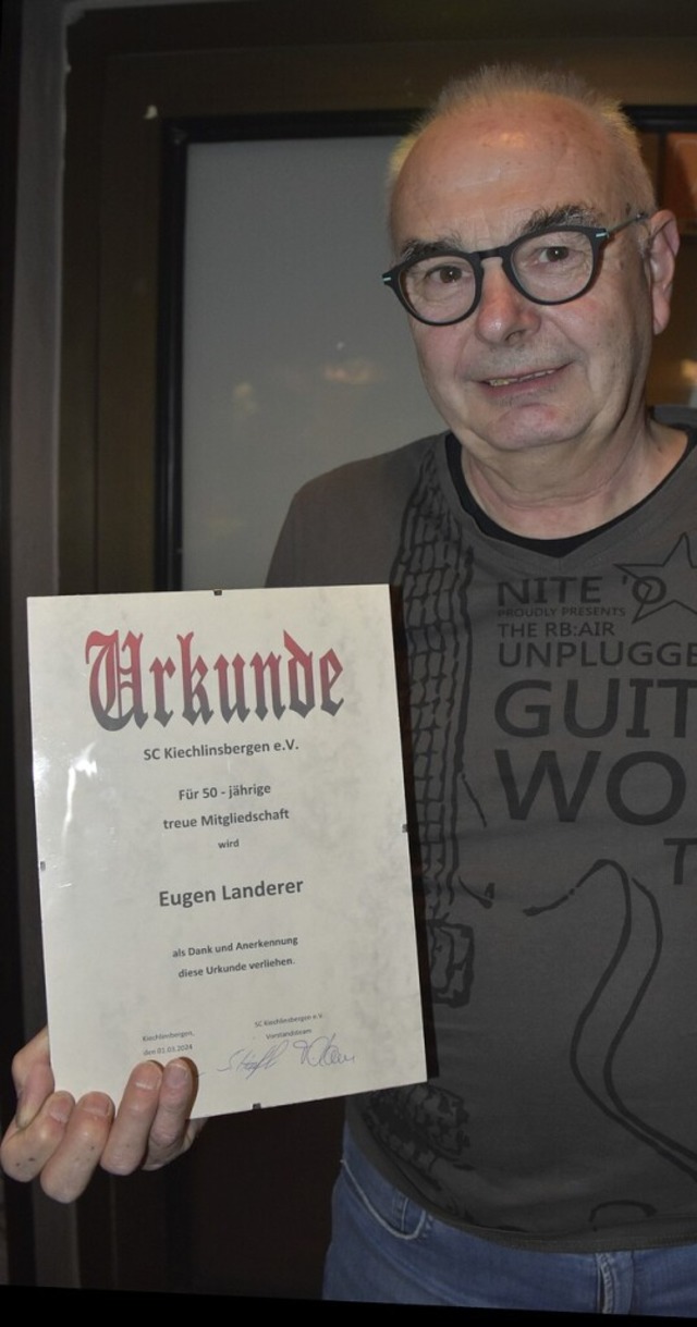 Eugen Landerer wurde fr 50 Jahre Mitgliedschaft geehrt.   | Foto: Roland Vitt