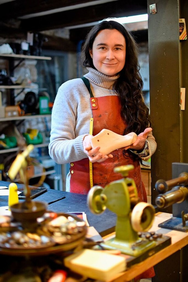 Rebecca Posselt in ihrer Werkstatt in Staufen.  | Foto: Kathrin Blum