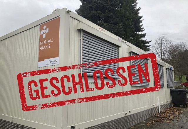 Die Notfallpraxis der KV-BW in Bad Sckingen bleibt wohl dauerhaft geschlossen.   | Foto: Berchtold/Montage: Kristin Berndt