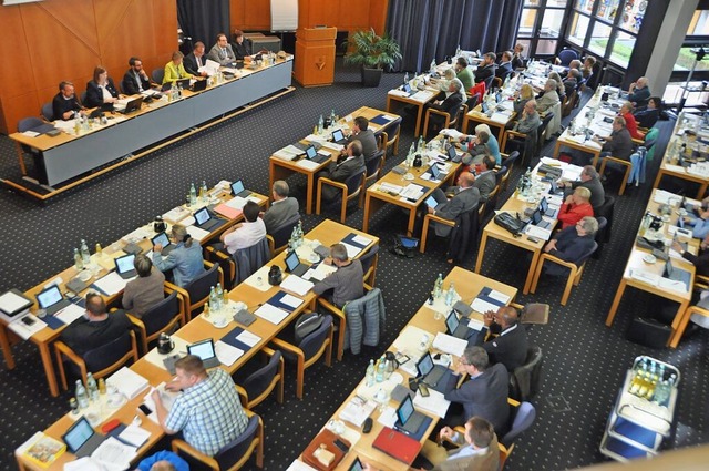 Blick in den Sitzungssaal des Lrrache... vergangenen Kommunalwahl im Jahr 2019  | Foto: Daniel Gramespacher