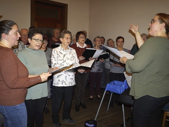 Der gemischte Chor Riedlingen sang auch bei der Hauptversammlung.  | Foto: Silke Hartenstein