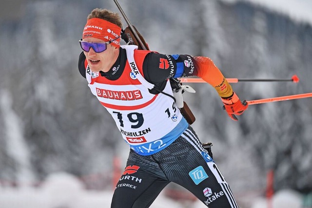 Der Schwarzwlder Benedikt Doll wurde ...filzen Biathlon-Weltmeister im Sprint.  | Foto: IMAGO/Frank Hoermann/SVEN SIMON