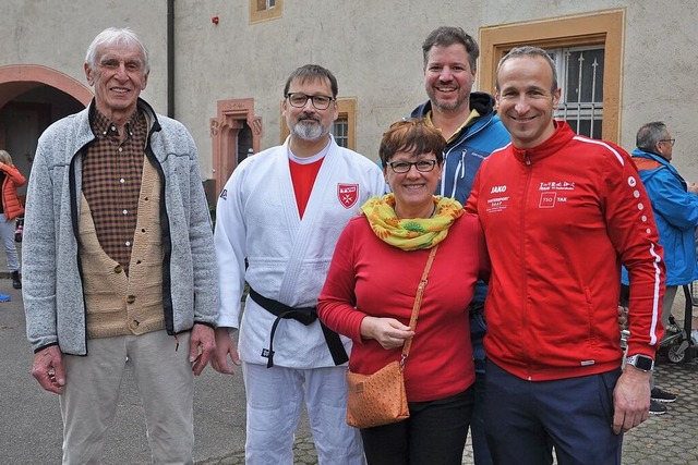 Freude beim Orga-Team: (von  links) Jo...om Sportbund und Martin Reiner vom TVH  | Foto: Ines Bode