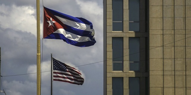 Von hier wurden 2016 erstmals  Flle d... die US-Botschaft in Kubas Hauptstadt.  | Foto: Ramon Espinosa (dpa)