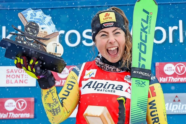In Val Thorens jubelte Daniela Maier ber ihren ersten Weltcup-Sieg<ppp></ppp>  | Foto: IMAGO/GEPA pictures/ Patrick Steiner