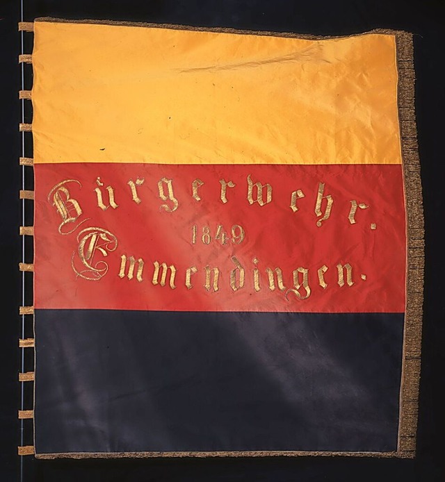 Fahne der Emmendinger Brgerwehr von 1849.  | Foto: Stdtische Sammlung Emmendingen