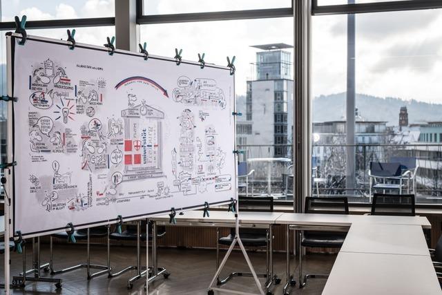Graphic Recording: Wie ein Freiburger Veranstaltungen mit Zeichnungen protokolliert