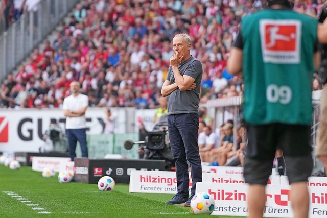 Christian Streich beim Spiel gegen Leipzig  | Foto: IMAGO/Arne Amberg