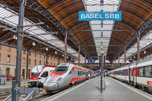 Am Bahnhof Basel SBB werden die Bahnsteige umgebaut