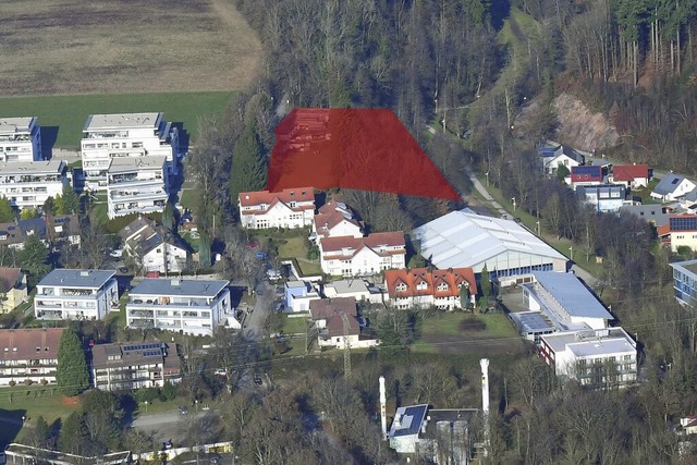 Im rot markierten Gebiet werden Neubau...in Bad Sckingens Norden verwirklicht.  | Foto: Erich Meyer