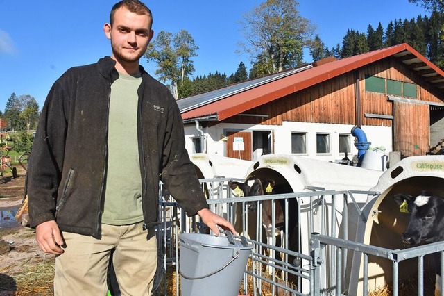 Jonas Hermann hat sich erst spt fr den Beruf als Landwirt entschieden.   | Foto: Thomas Biniossek