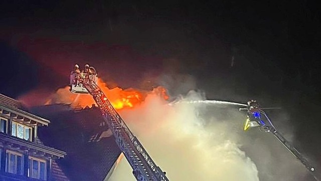 Eine Aufnahme aus der Brandnacht  | Foto: Feuerwehr Laufenburg