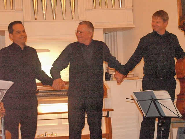 Das Rheinberger Trio mit Manuel Drumin...osterkonzerten ein erlesenes Programm.  | Foto: Karin Stckl-Steinebrunner