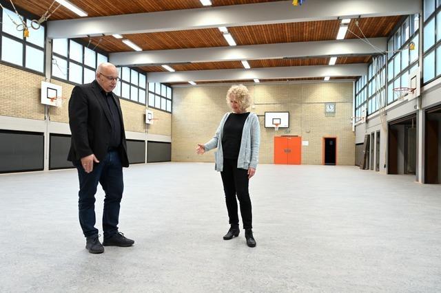 Zwei Freiburger Schulen haben ihre beim Unwetter 2023 gefluteten Sporthallen zurck