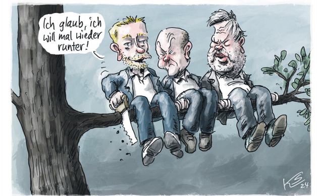 So sieht unser Karikaturist Klaus Stut...en Streit innerhalb der Ampelkoalition  | Foto: Klaus Stuttmann
