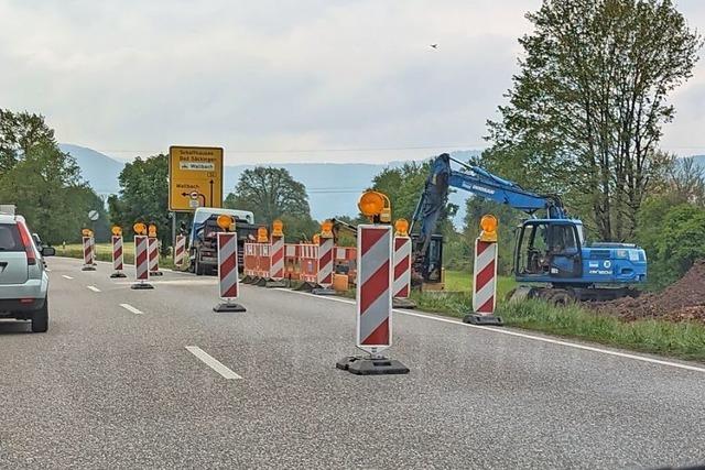 Wasserrohrbruch sorgt fr lange Staus auf B34 bei Brennet