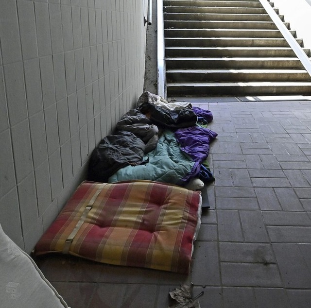 Ein Schlafplatz von Obdachlosen in Freiburg  | Foto: Michael Bamberger