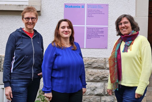 Christina Hopfner und Nazmije Mahmutaj mit Karin Racke (von links)  | Foto: Alexandra Gnzschel