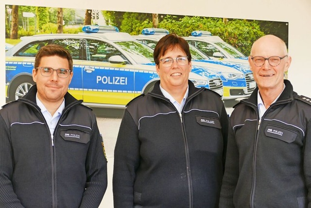 Robin Jehle (v. li.), Marion Isele und...hlin prsentierten die Polizeibilanz.  | Foto: Andr Hnig