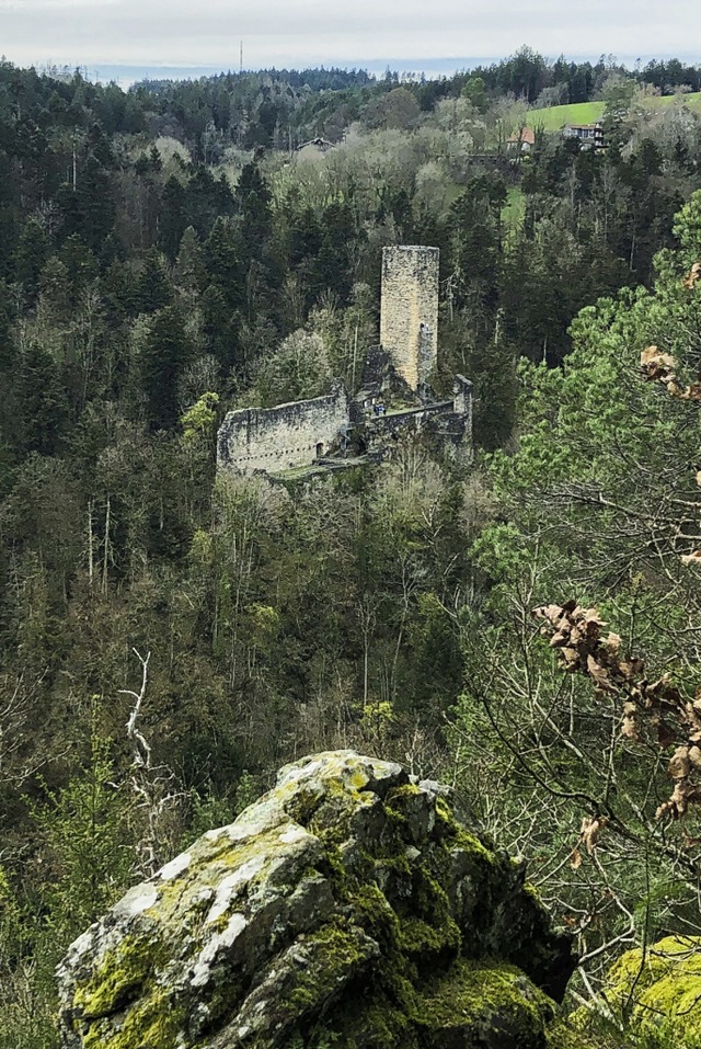 Die Burgruine Wieladingen thront hoch ...it einer wunderbaren Aussicht belohnt.  | Foto: Bernadette Andr