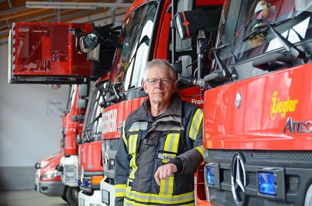 Gnter Lenke war  von 1994 bis April 2...r Kommandant der Feuerwehr in Kandern.  | Foto: Moritz Lehmann