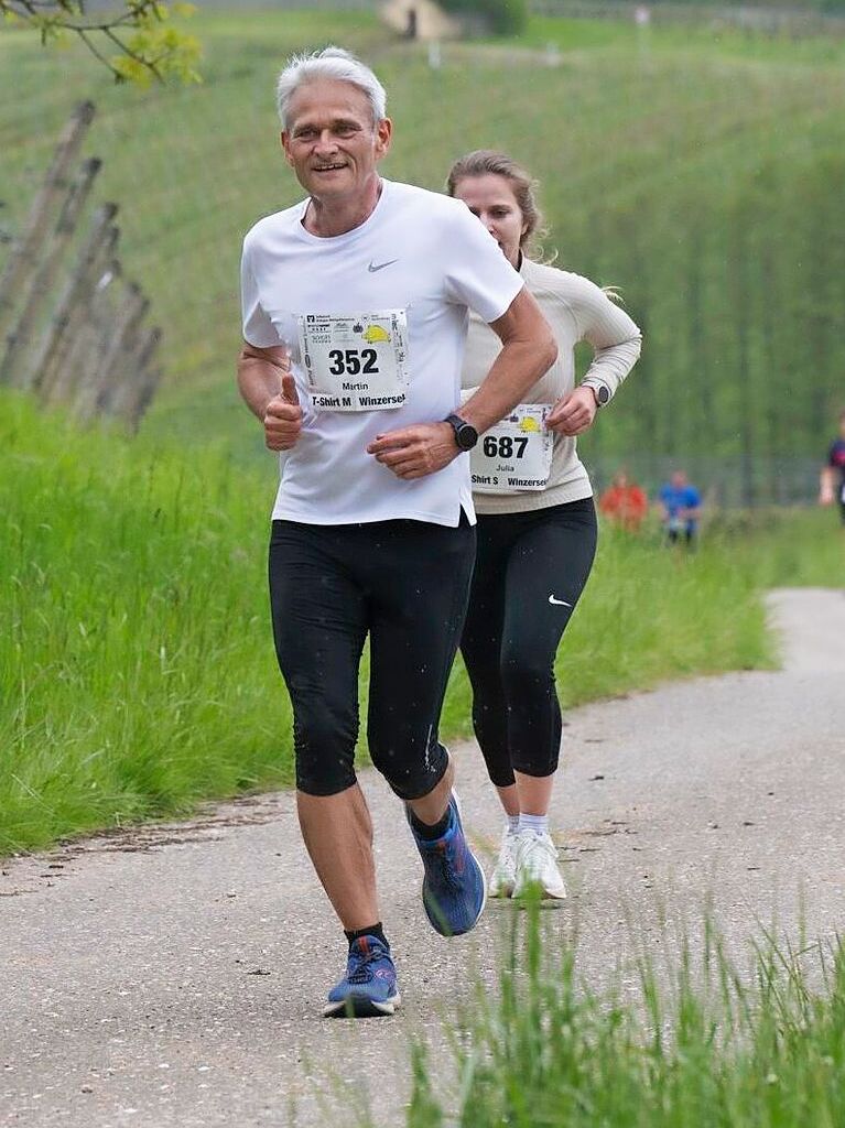 Mllheims Brgermeister Martin Lffler lief ein schnelles Rennen.