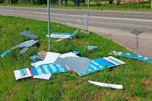 Mehrere Wahlplakate der AfD im Kreis Lrrach wurden zerstrt