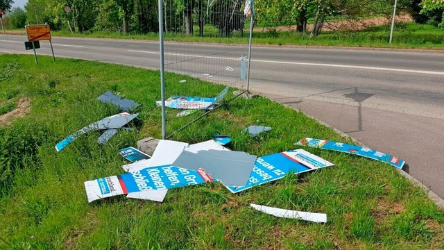 Zerstrte Plakate in Weil am Rhein  | Foto: AfD-Kreisverband Lrrach