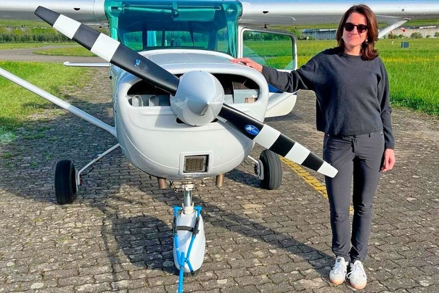 Cynthia Huber gehrt zu den Flugschle...ten Alleinflge in der Vereins-Cessna.  | Foto: Karlheinz Beiser