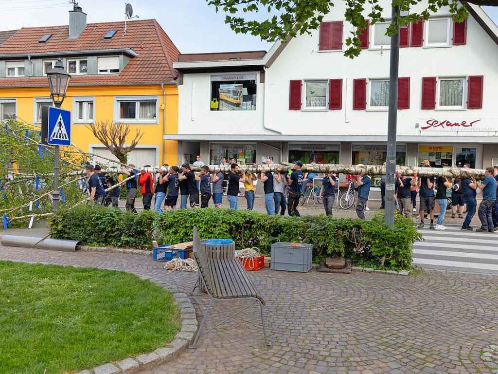 Die Landjugend stellte in Btzingen einen Maibaum.