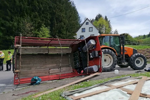 Bei dem Unfall mit einem Maiwagen-Anh...dern rund 25 Menschen verletzt worden.  | Foto: Gudrun Gehr