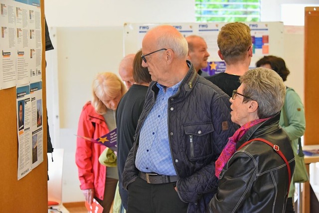 Zahlreiche Einwohnerinnen und Einwohne...samen Kandidatenprsentation in Sexau.  | Foto: Benedikt Sommer