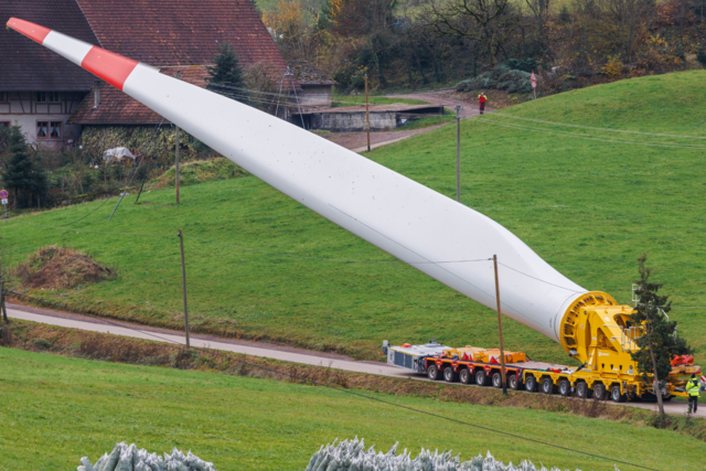 So kommen die riesigen Windkraft-Rotorbltter auf den Schauinsland