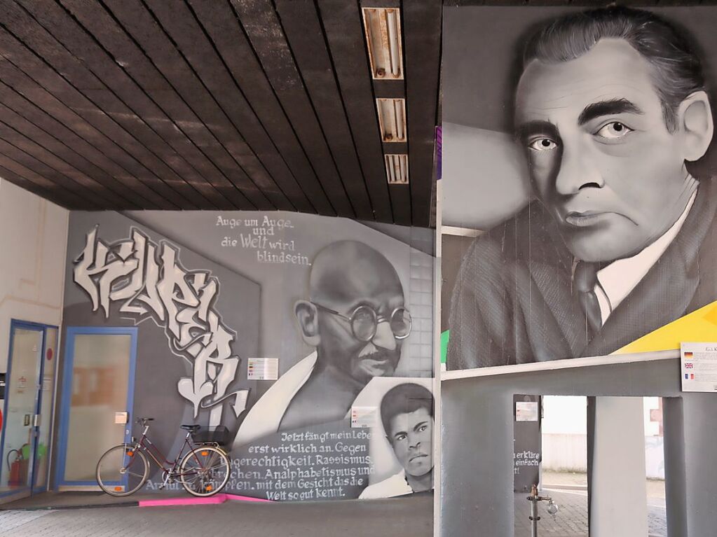 Die „Galerie der Volkshelden“ nennt sich das Mural von Martin Nitsche in der Basler Strae