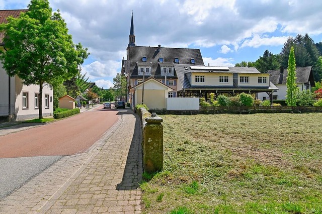 Auf dem Grundstck rechts, von Mnchwe...e nach Norden hin  abschssige Strae.  | Foto: Endrik Baublies