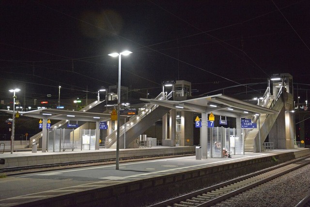 Der sogenannte Dreizack im Weiler Bahn... Gleis  aufs andere lnger als frher.  | Foto: Hannes Lauber