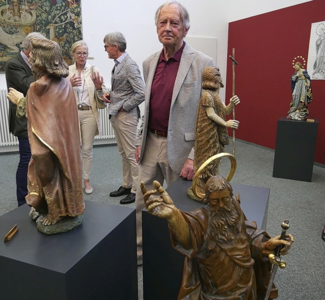 Albrecht Heinritz neben seinen Skulpturen  | Foto: Michael Gottstein