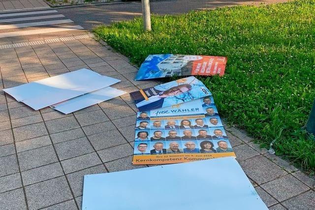 Unbekannte zerstren Wahlplakate in Gundelfingen und Denzlingen